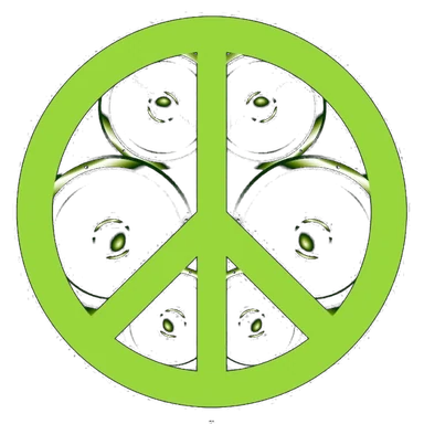 drown tda logo — a peace sign made of speaker cones
